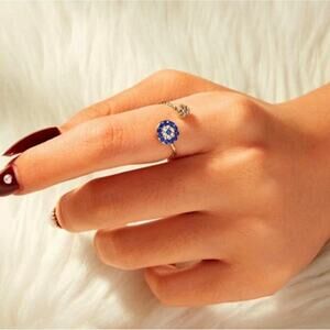 Evil eye adjustable rhinestone off